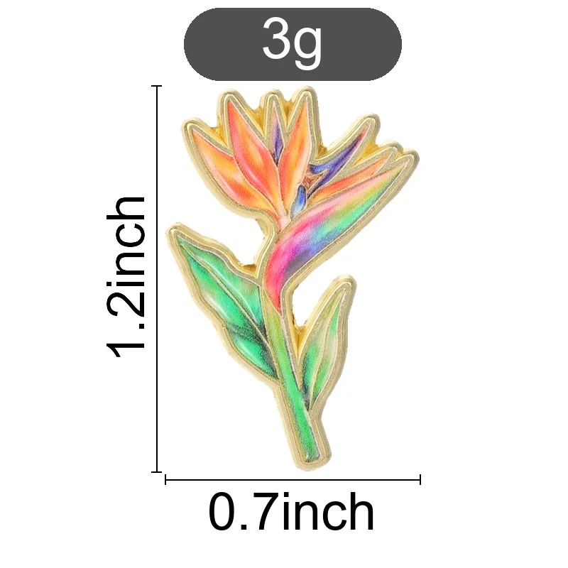 Rainbow Gradient Bird of Paradise Flower Enamel Pin, Elegant Strelitzia Badge, Fashion Accessory, Gift for Plant Lovers