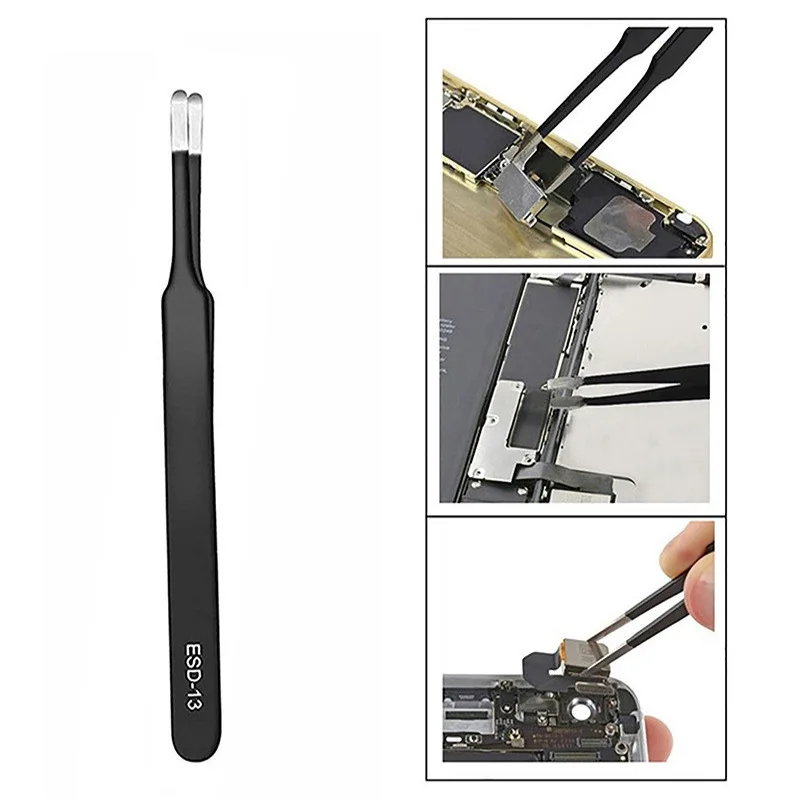 Imagem -03 - Pinças Precision Grupo Esd Anti Static Repair Ferramentas para Eletrônica de Solda Craft Pcs Aço Inoxidável