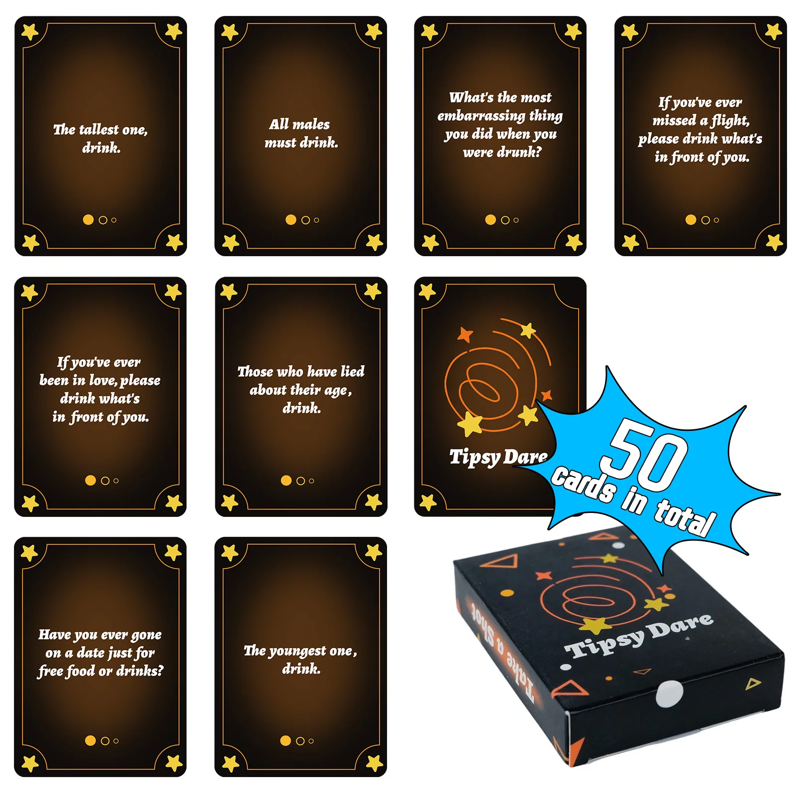 

50PCS Mission Challenge Tabletop Game Cards Friend Gathering Entertainment Playing Cards Light Interaction Leisure Set