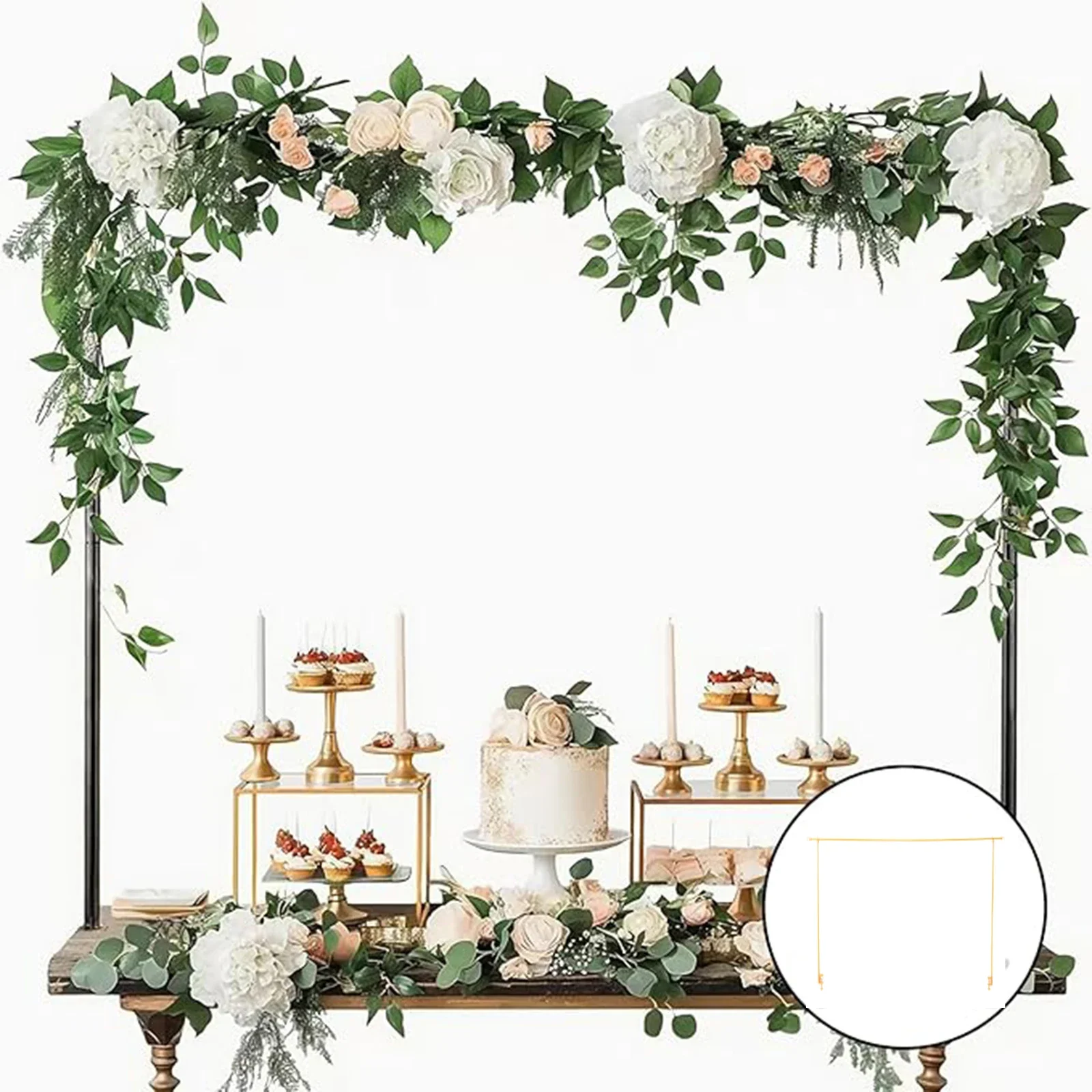 

Over The Table Rod Stand Balloon Arch Stand Adjustable Table Arch Hanging for Wedding Birthday Party Christmas Anniversary Decor