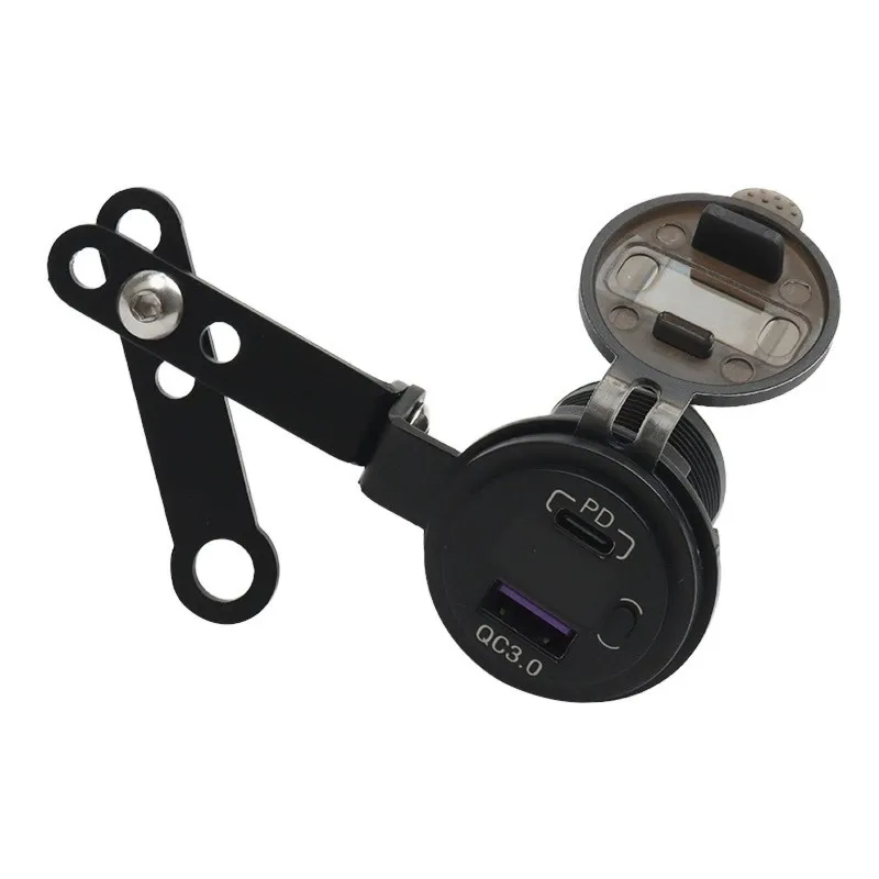 Motorcycle USB Fast With Voltage Display Mobile Phone Accessory For Kawasaki -A67F