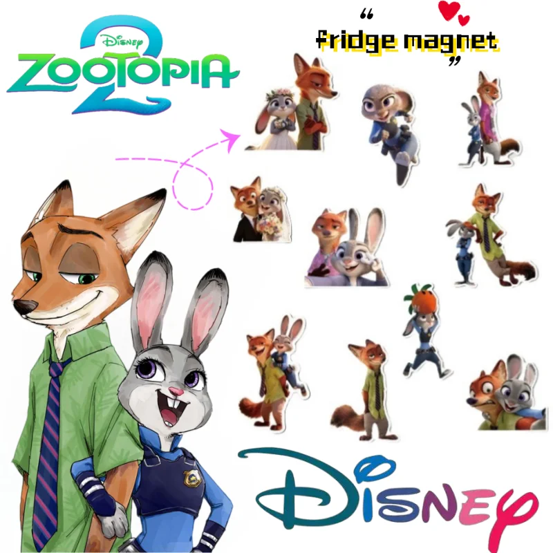 

Новый Disney Zootopia Nick Wilde Judy Hopps персонализированный креативный магнит на холодильник мультфильм милый DIY декоративная магнитная наклейка