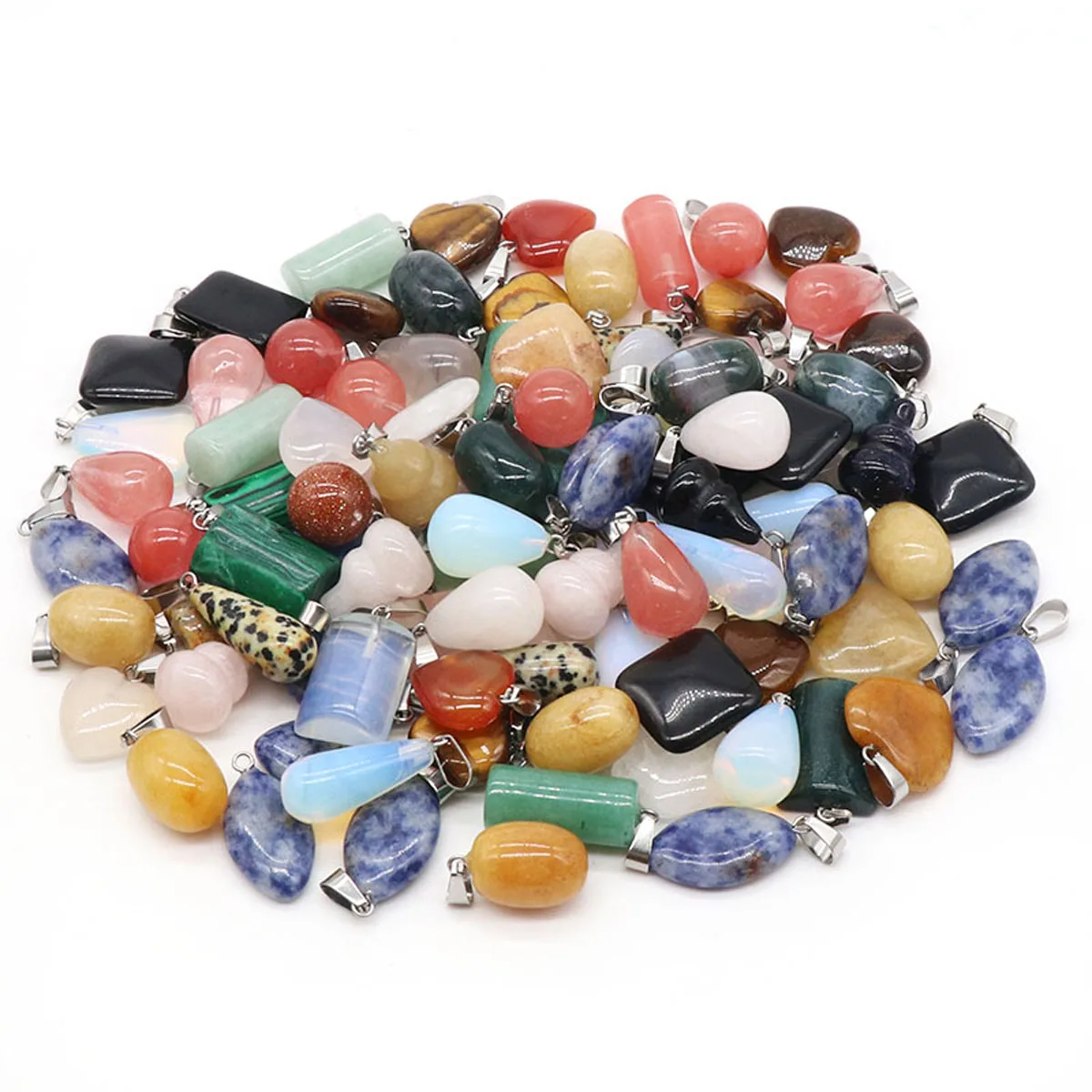 5-20Pcs Multiple Shape Natural Stone Charms Mix Color Natural Agates Pendant Fit Jewelry DIY Necklace Earrings Making Wholesale