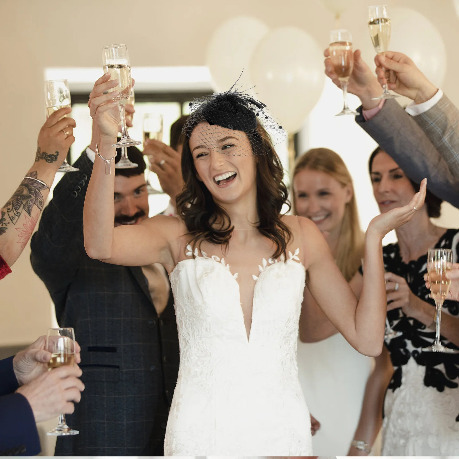 

Chic Fascinator Hat Bride Wedding Headpiece Tea Party Headband Women Hair Accessories Fascinator Hat Women Headdress