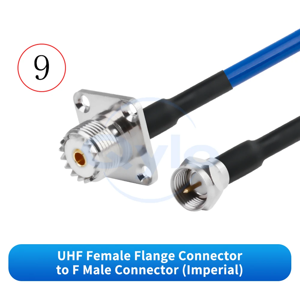 (1 pcs) UHF to F-Type RF Test Cable RG142-PUR High Flexibility Cable UHF to F-Type Male / Female High-Frequency Cable UHF to F