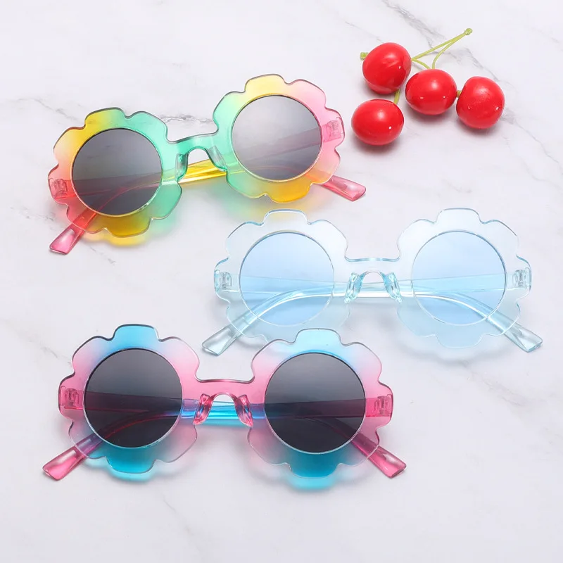 

New Children's Sunglasses Cute Sunflower Round Frame Children's Glasses Sunscreen Children's Sunglasses Wholesale
