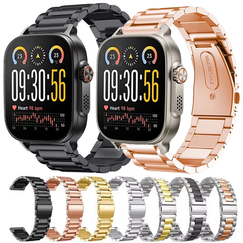 22mm Metal Strap For Realme Watch 5 Stainless Steel Band For Realme Watch S2/Realme 3 3 Pro S S Pro/2 2 Pro Bracelet Correa Belt