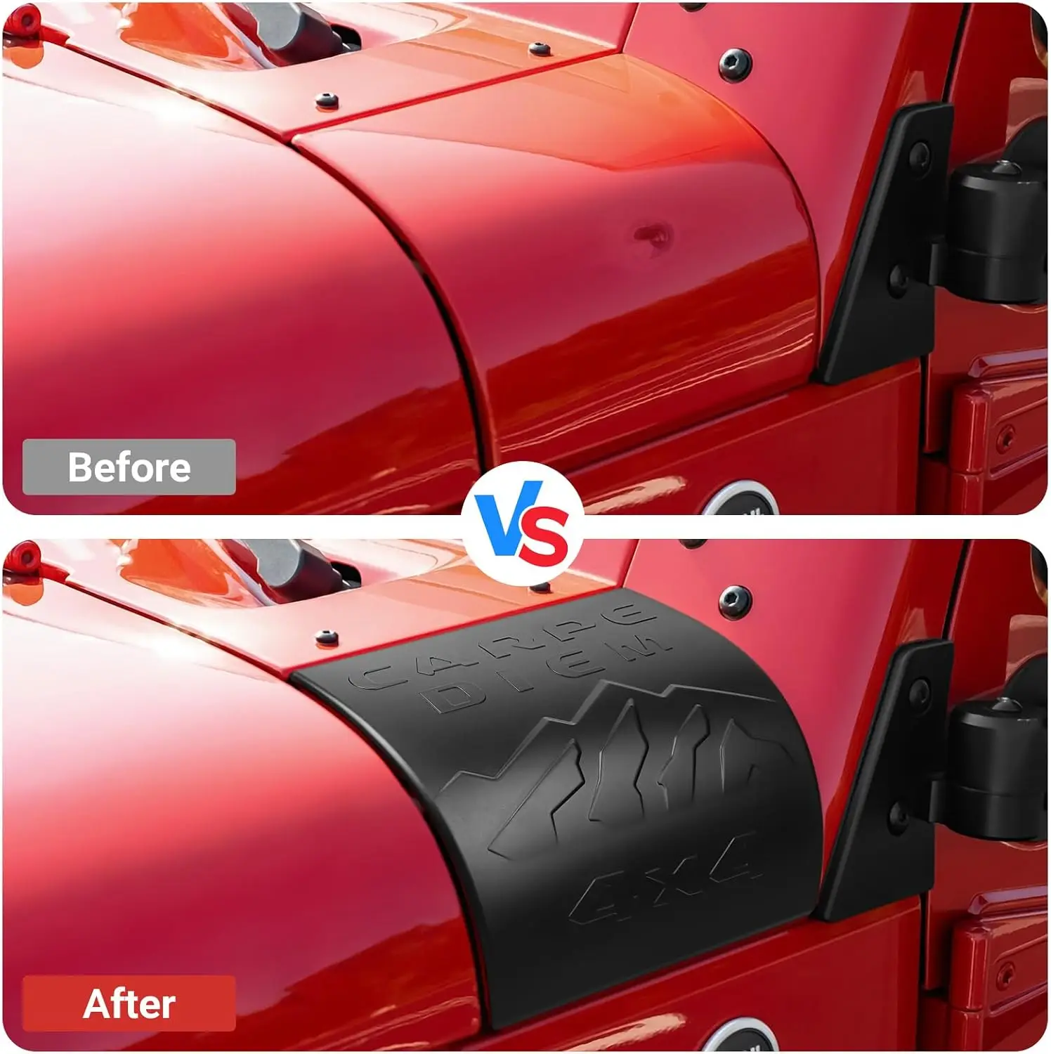 غطاء القلنسة الخارجي المدرع لسيارة جيب رانجلر JK JKU غير محدود روبيكون صحارى X ملحقات رياضية للطرق الوعرة واقي زوايا