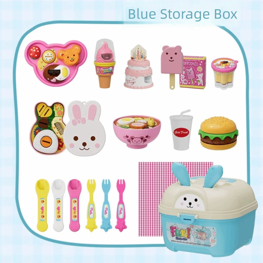 مجموعة تغذية بودنغ على شكل دب صغير نموذج محاكاة لعبة التظاهر صندوق الغداء لعبة البودينج لعب الأدوار ألعاب منزلية كاواي