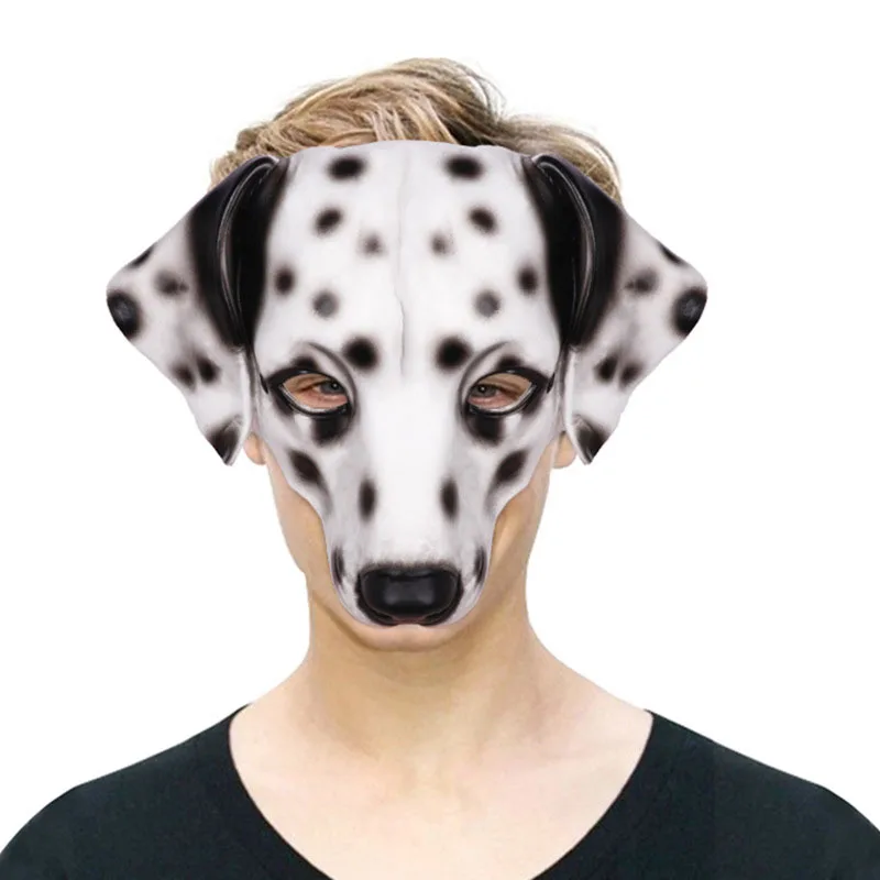 

2pcs Realistic Dog For Adults Full Face Animal Cosplay Costume Party Accessory Comfortable Pu Foam Funny Headgear For Halloween