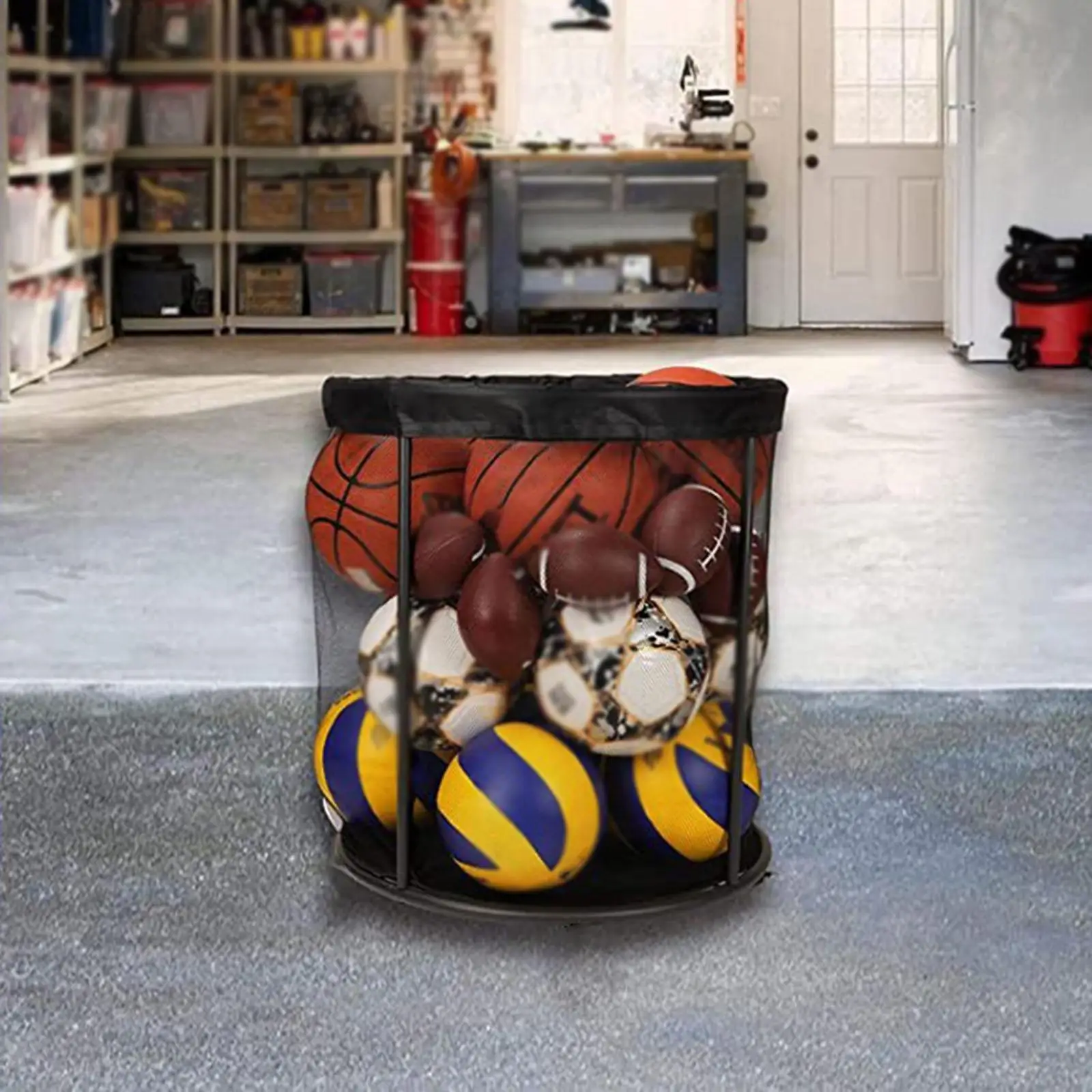 Basketball Net Storage Organizer Heavy Duty Pouch Bin Ball Holder for Toys,