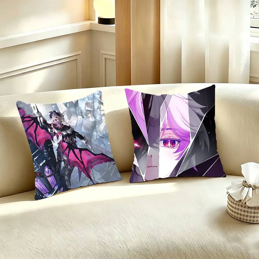 G-Genshin Impact D-Durin Printed Pillow Cover Cushion Case Simple Sofa Pillow Case No Pillow Core