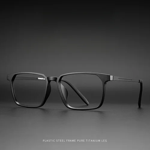 Imagen 2 del producto CLLOIO, nuevas gafas de lectura ultraligeras TR90 cómodas de titanio puro, gafas cuadradas para hombre, montura de gafas graduadas ópticas