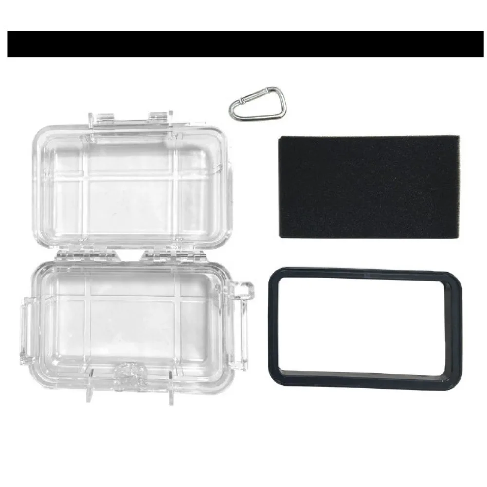 Mini Portable Waterproof Storage Box Transparent Shockproof Case With Foam Lining Camping Travel Jewelry Tool Organizer Box view 3