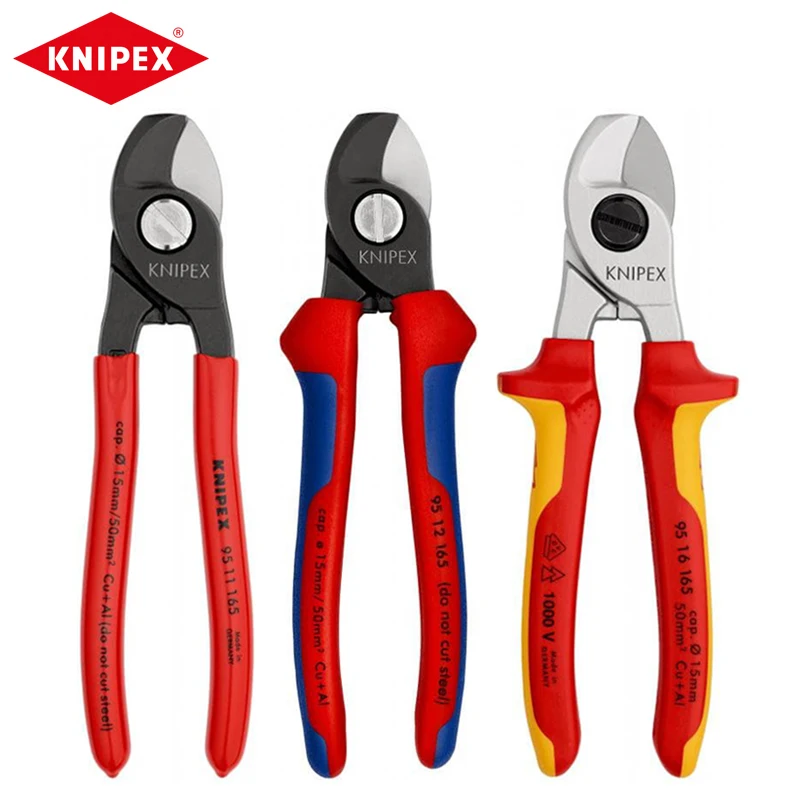 KNIPEX Cable Shears 9511165 9512165 9516165 Wire Cutters 165mm for Cutting Copper Aluminum Cable