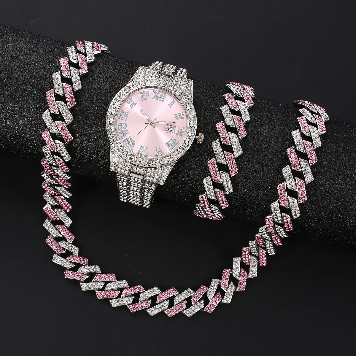 

Fashionable New Style Personalized Ins-Inspired Roman Numeral Face Calendar Quartz Watch with Steel Strap, Unisex