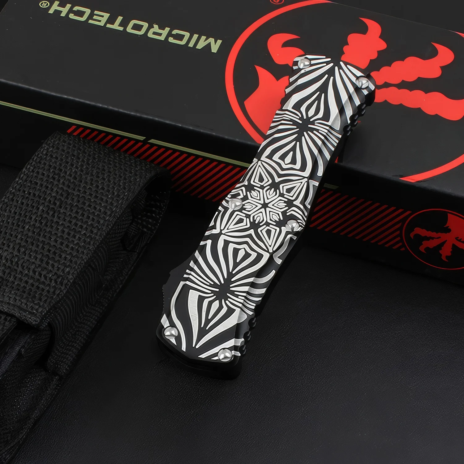 

Micro Tech Hera Goddess Tattoo EDC Knife Tactical Self Defense Outdoor Pocket Knife CNC Aluminum Alloy Handle Multitool Knives