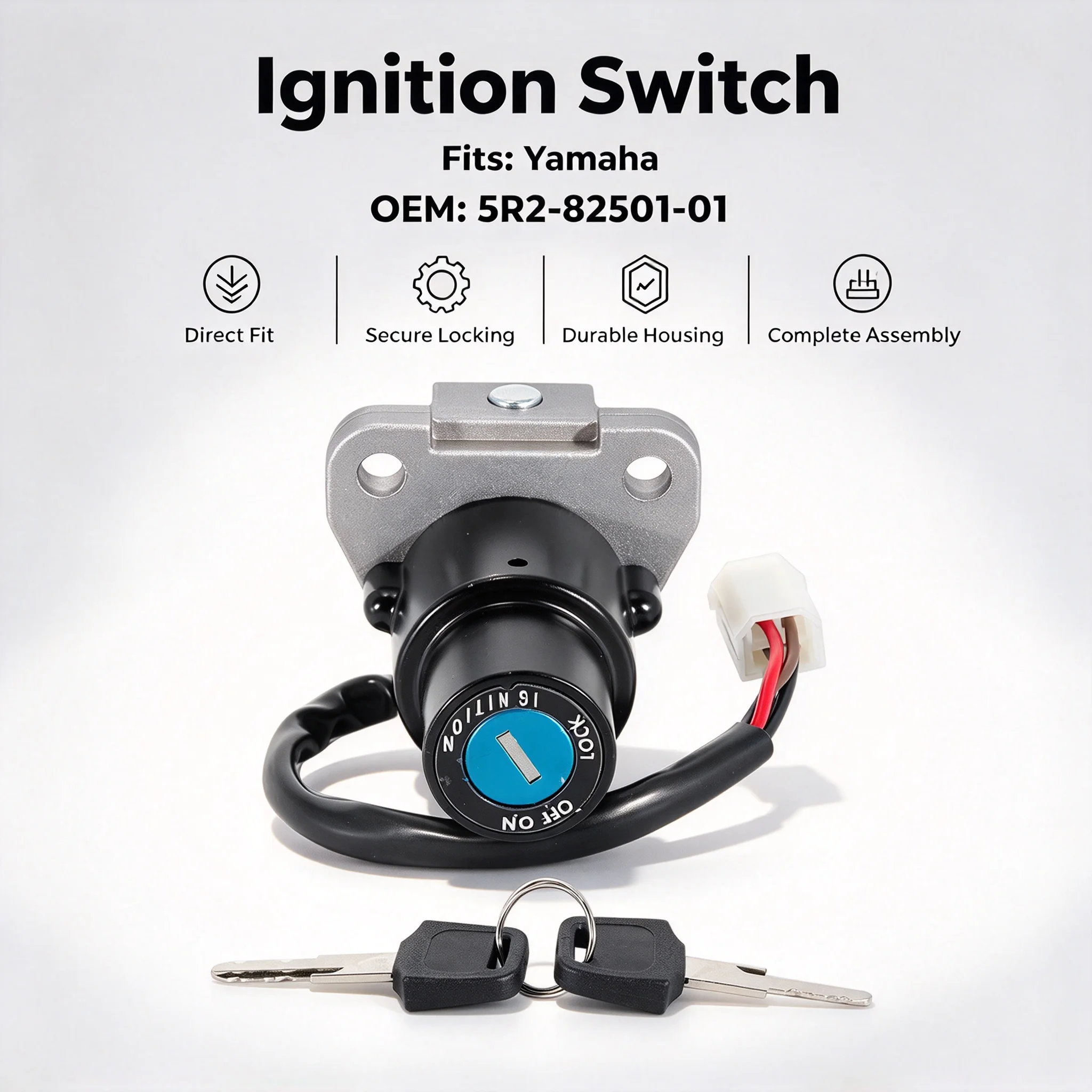 Motorcycle Ignition Switch Key For Yamaha DT125G DT175G XT350 XT250T XT250LC XT250L XT250 OEM:5R2-82501-01