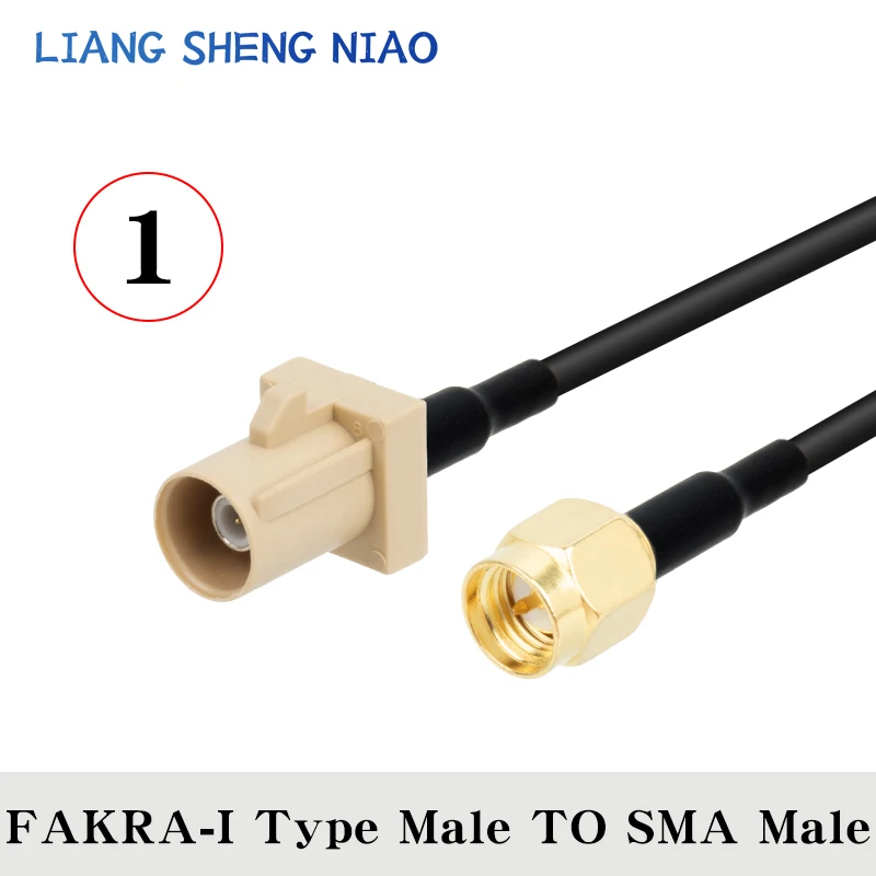 FAKRA I สาย RG174โคแอกเซียลสำหรับรถยนต์วิทยุดาวเทียม GSM 50Ohm โทรศัพท์มือถือสำหรับรถยนต์สายต่อ telematics