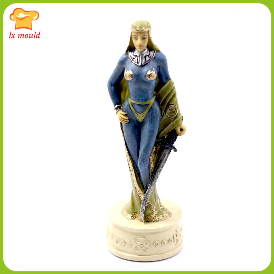3D Chess Silicone Fondant Mold Home Decoration Candle Mould Resin Clay Tool for King Queen Birthday Gift Chocolate Plaster