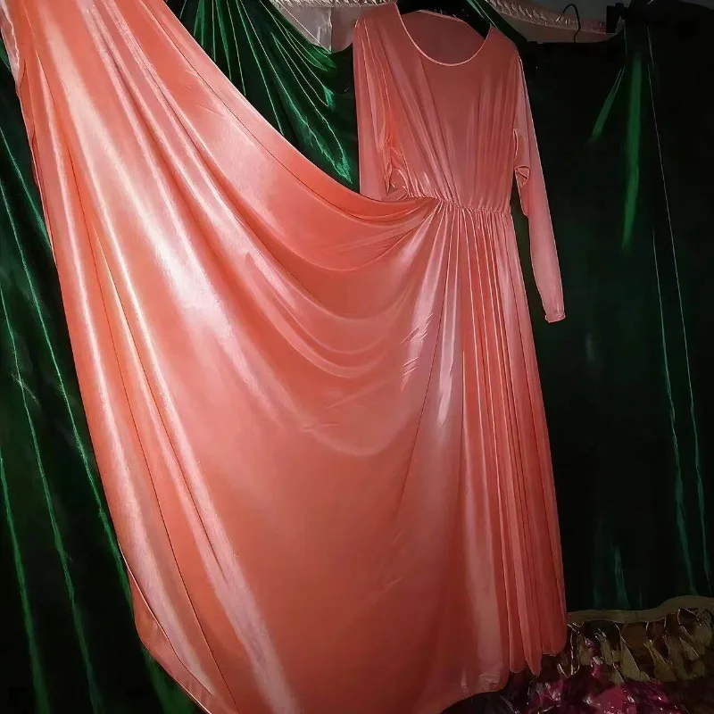 New Oversized Flare Waist-sweeping Maxi Dress Double-sided Smooth Ice Silk Satin Hit Long Dress Nightgown Party Skirt