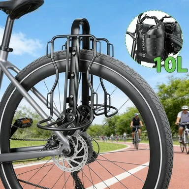 

10L Waterproof Gravel Bike Bag, Aluminum Alloy Bicycle Rear Seat Luggage Carrier for Bikepacking & Travel Cycling