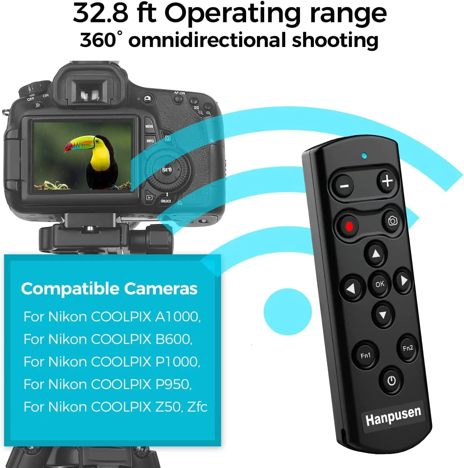 Hanpusen ML-L7B Drahtlose Fernbedienung Auslöser für Nikon Z5 Z30 Z6II Z7II Zfc Z50 P950 A1000 B600 P1000; als Nikon ML-L7 – Detail 1