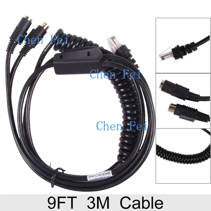 3M PS2 Keyboard Wedge Coiled Cable For Honeywell MS7120 MS9540 Scanner Reader Dada Transfer Cable