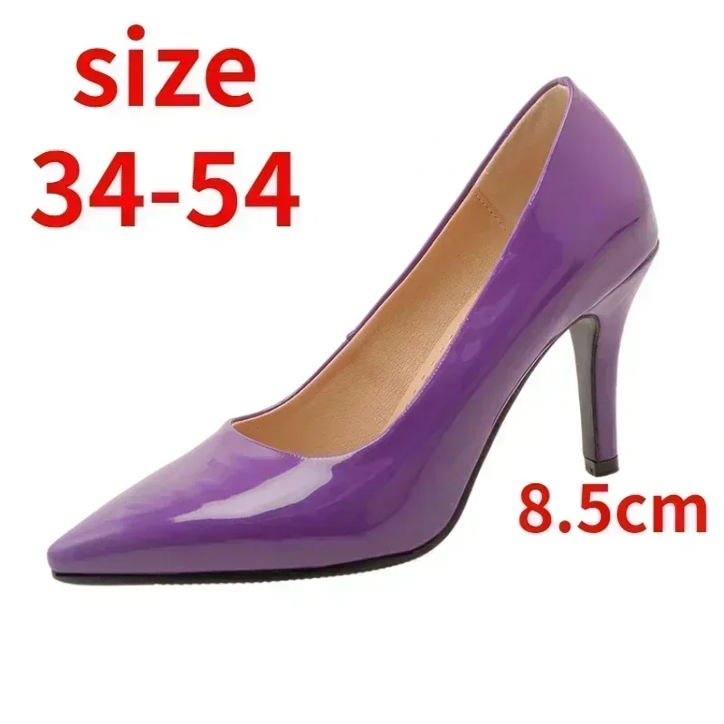 Scarpe di grandi dimensioni 54 52 50 48 45 43 Tacchi alti di nuova moda per le donne 8,5 cm Stiletto a punta Banchetto Festa di nozze 2024 Décolleté