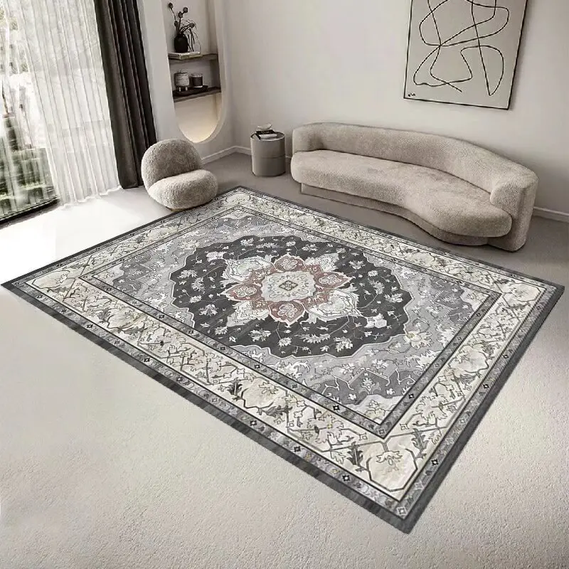 

Retro Persia Carpets for Living Room Large Size Fluffy Home Decoration Rugs for Bedroom Cloakroom Lounge Anti-slip Mats Washable