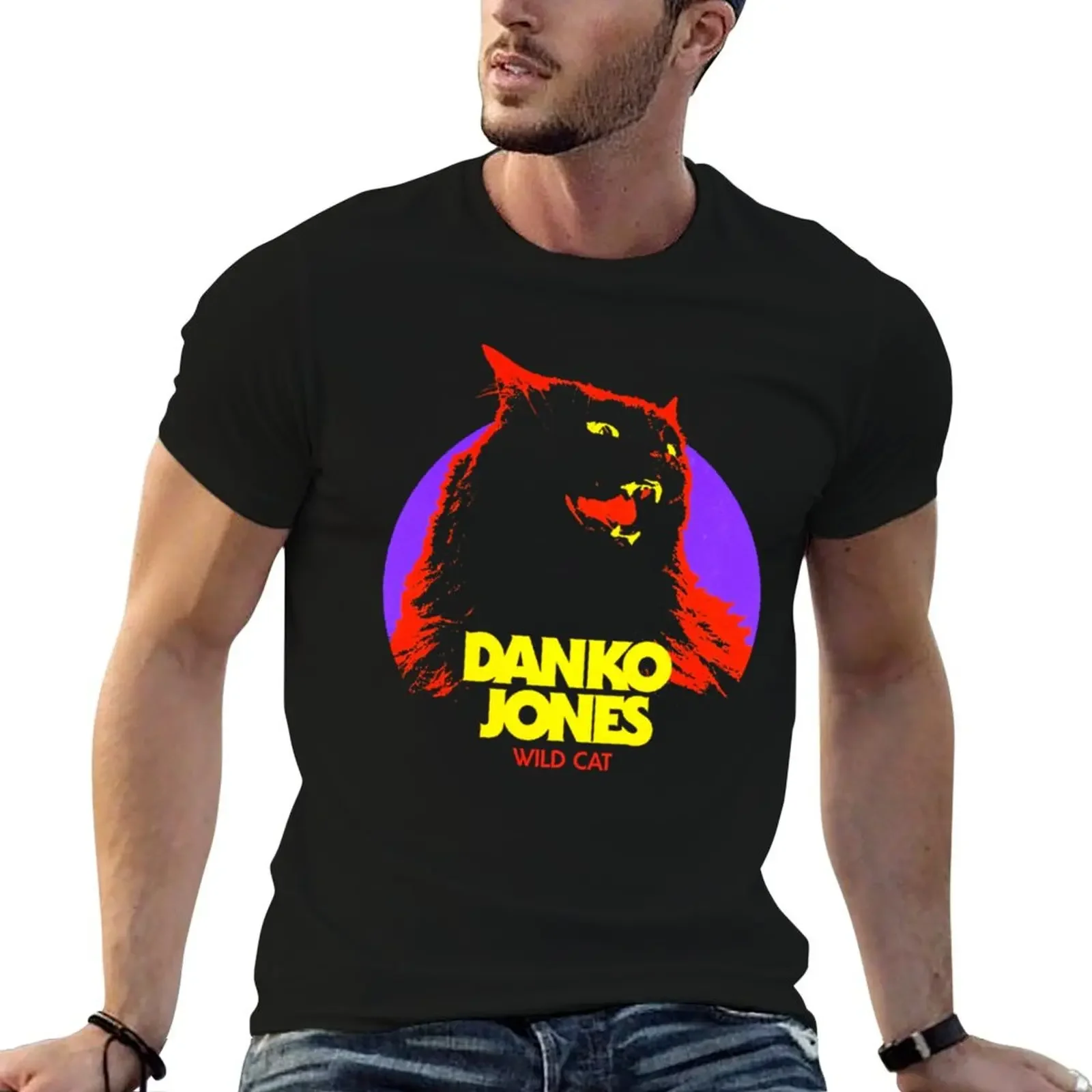 Danko Jones Wild Cat Underwaist T-Shirt street wear vintage clothes blue archive t shirt for men