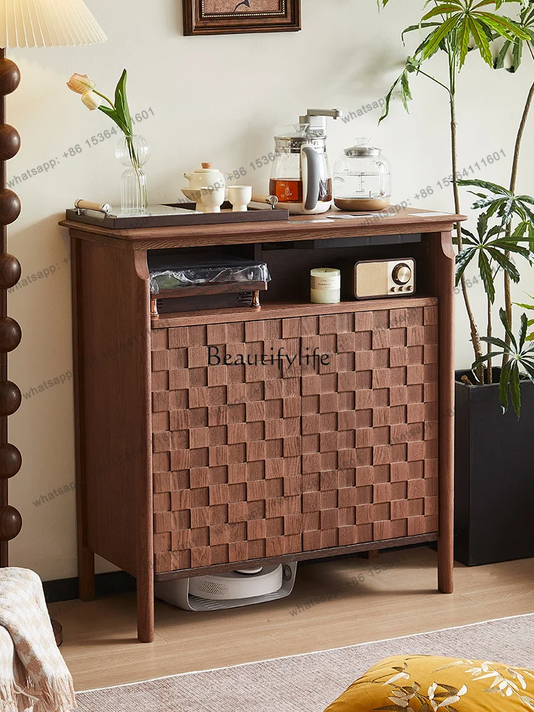 FG Chinese Solid Wood Automatic Tea Bar Machine Sweeping Robot Locker Household Smart Living Room Integrated Cabinet Water