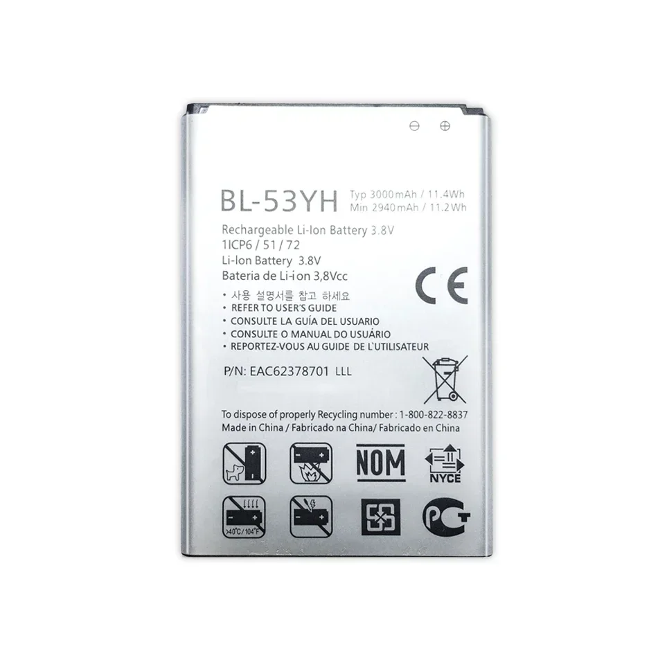 Mobile Phone Battery For LG G3 F400 F400K F460 F470 D830 D850 VS985 D850 D851 D852 D855 D857 D858 D859 LS990 BL 53YH