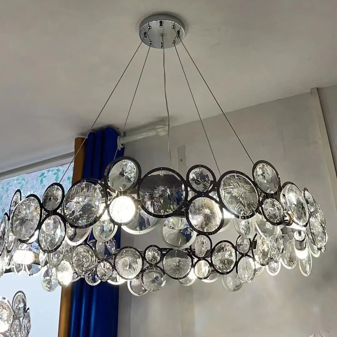Modern Crystal Chandelier Luxury Villa Living Room Bedroom Dining Room Kitchen Modern LED Ceiling