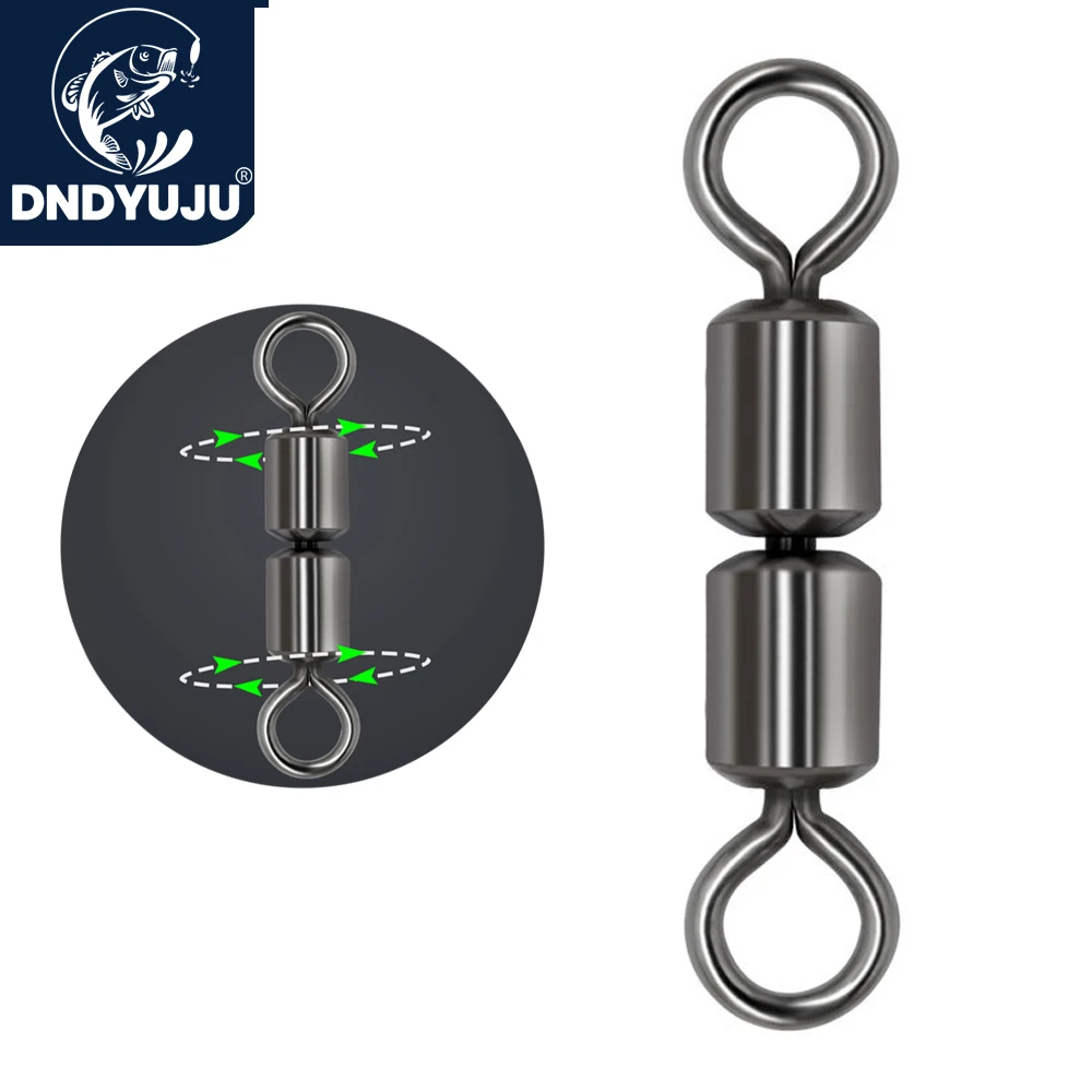 DNDYUJU 10-50pcs Fishing Swivel Double Jointed Ball Bearing Solid Rings Fishing Connector Carp Fishing Accessories