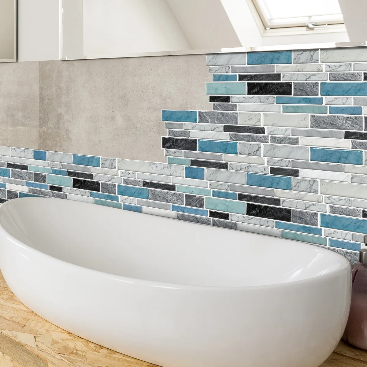 Marble Peel and Stick Wall Tiles Self-Adhesive Waterproof Scratch-Resistant Tile Stickers Kitchen Bathroom Home Decor Renovation