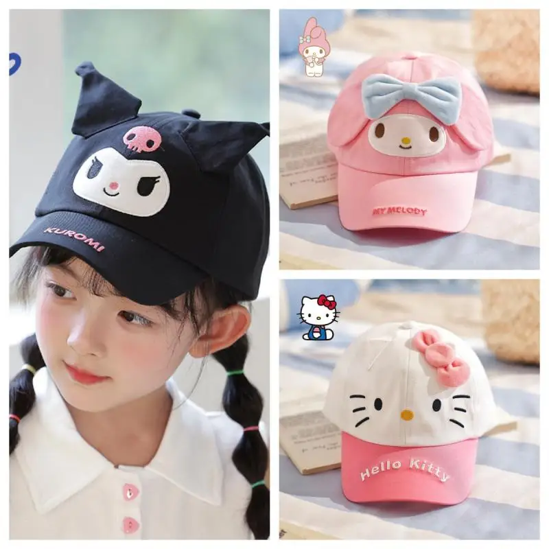 

Sanrio Summer Children's Baseball Hat Hello Kitty Kuromi My Melody Cinnamoroll Cute Leisure Girl Sunscreen Hat Sunshade Hat