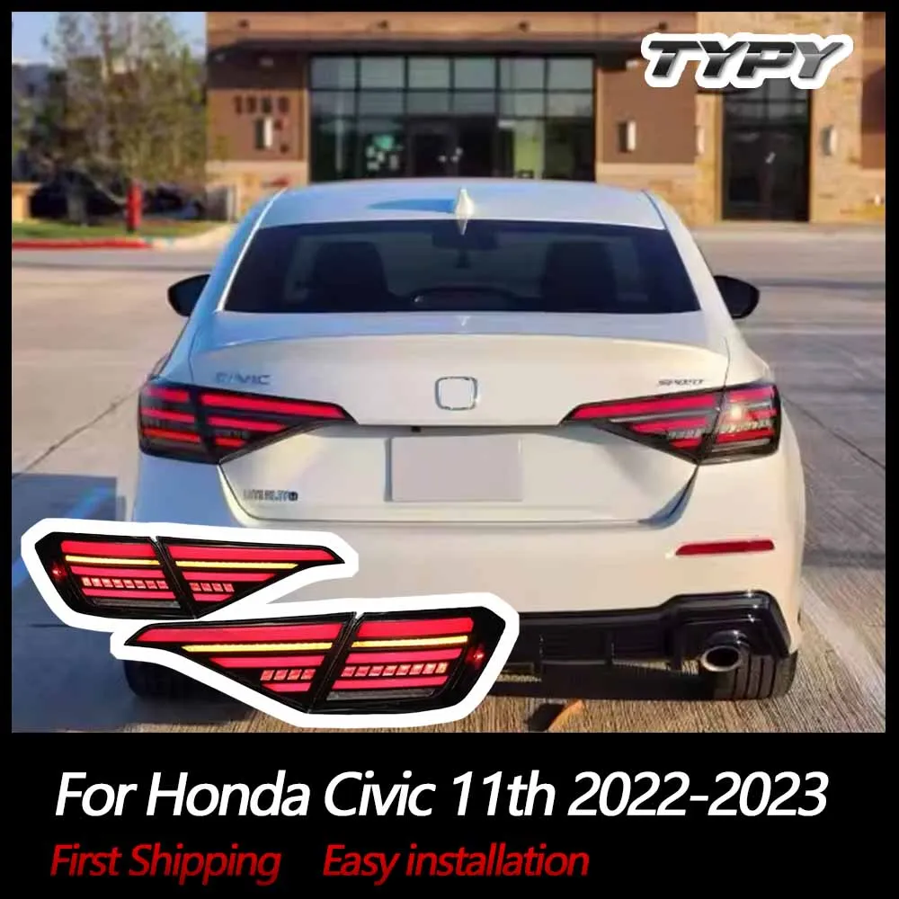 

TYPY автомобильные задние фонари для Honda Civic 11th 2022-2023 светодиодные автомобильные задние фонари дневные ходовые огни автомобильные аксессуары