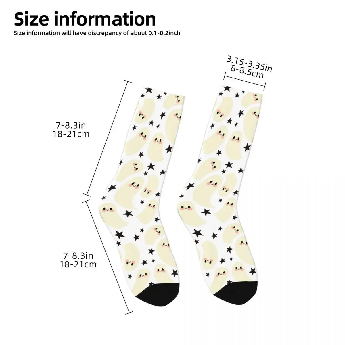 Chaussettes fantômes Harajuku, chaussettes longues toutes saisons, bas de haute qualité, accessoires pour cadeaux unisexes, mignons