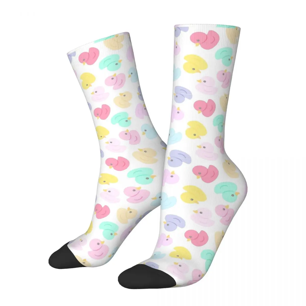 Sweet Rubber Pattern Rubber Duck Bath Toy Yellow Cute Socks Travel 3D Print Boy Girls Mid-calf Sock