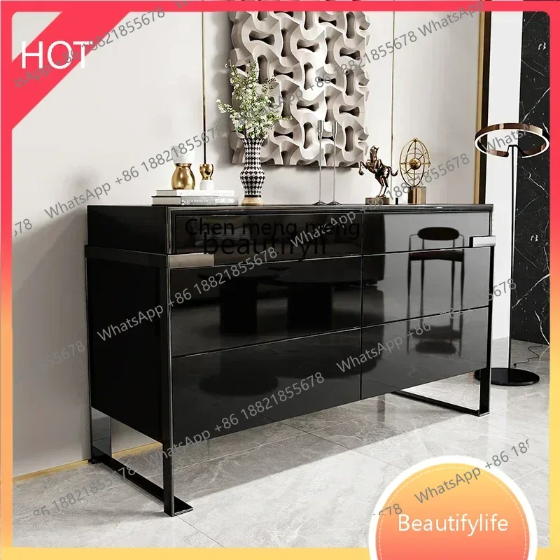 

A Italian light luxury modern minimalist drawer chest simple entrance bedroom light luxury bedside decorative cabinetSS 8617