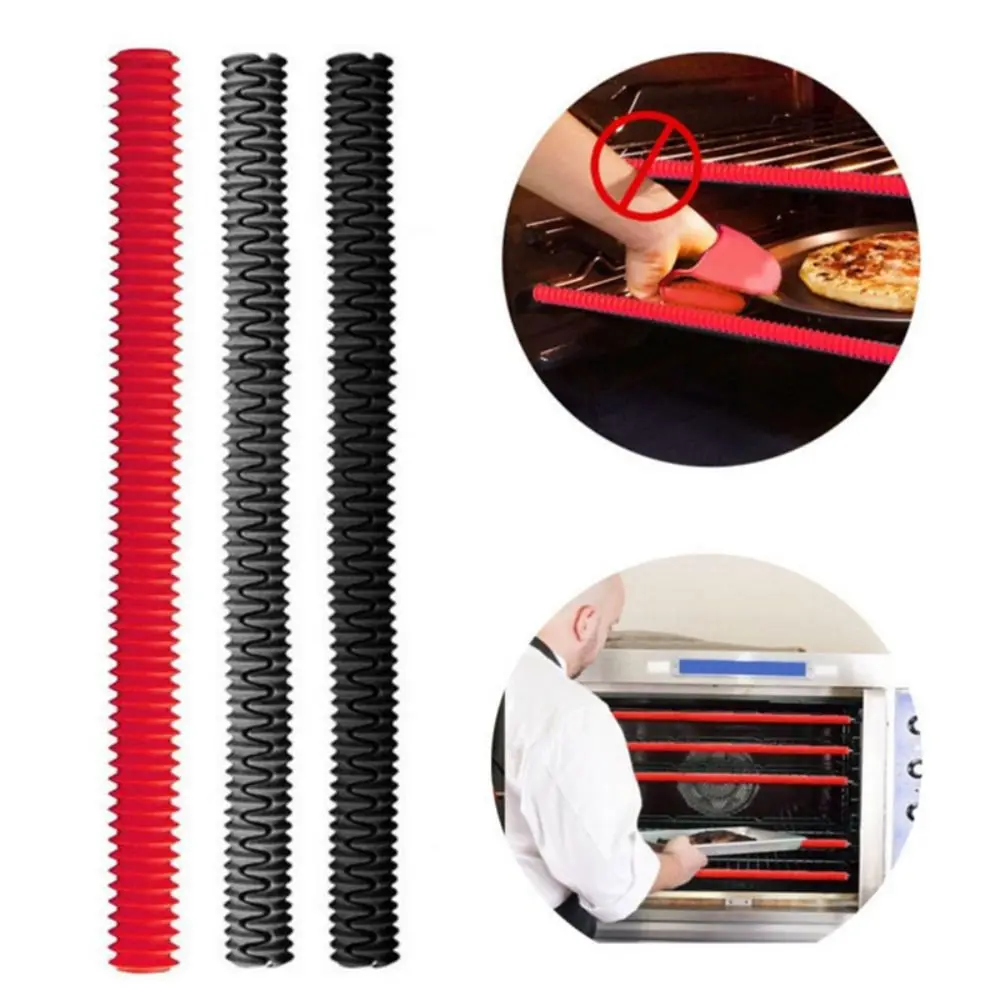 2Pcs Silicone Oven Rack Protector High Temperature Threaded Heat Insulation Strip Heat Resistant Avoid Scald