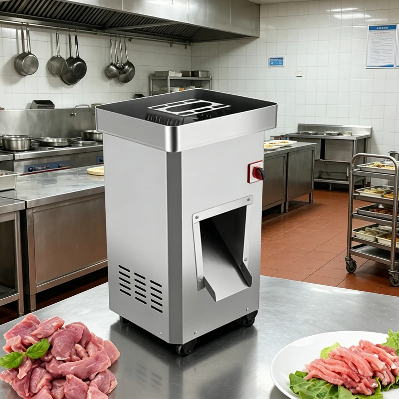 Vertical Electric Meat Cutter Stainless Steel Small Chicken Beef Dicer for Kitchen Cooking