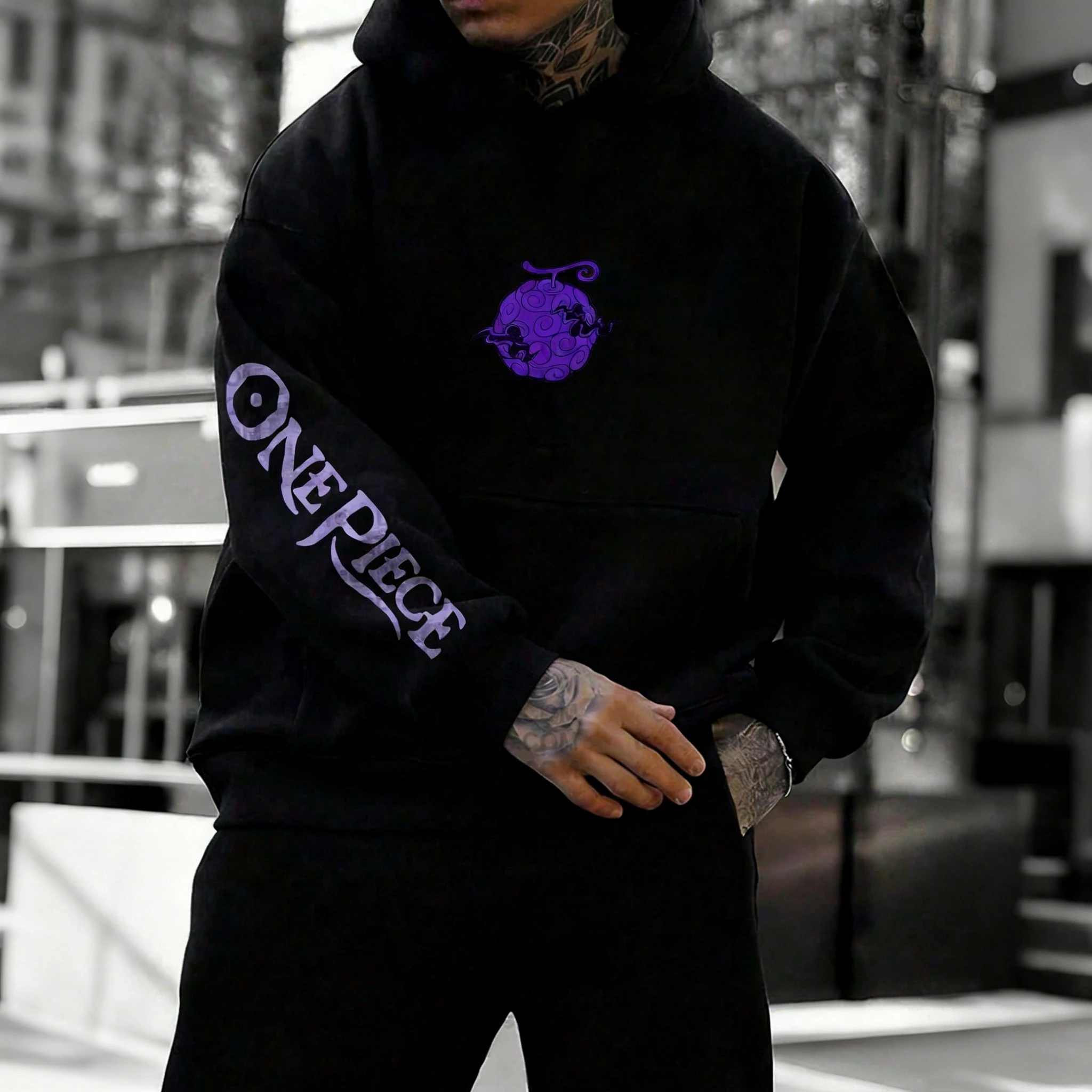 سترة فضفاضة مطبوعة من قطعة واحدة لوفي مرتبطة بالرسوم المتحركة، سترة عصرية من القطن الخالص لكل من الرجال والنساء في الشتاء