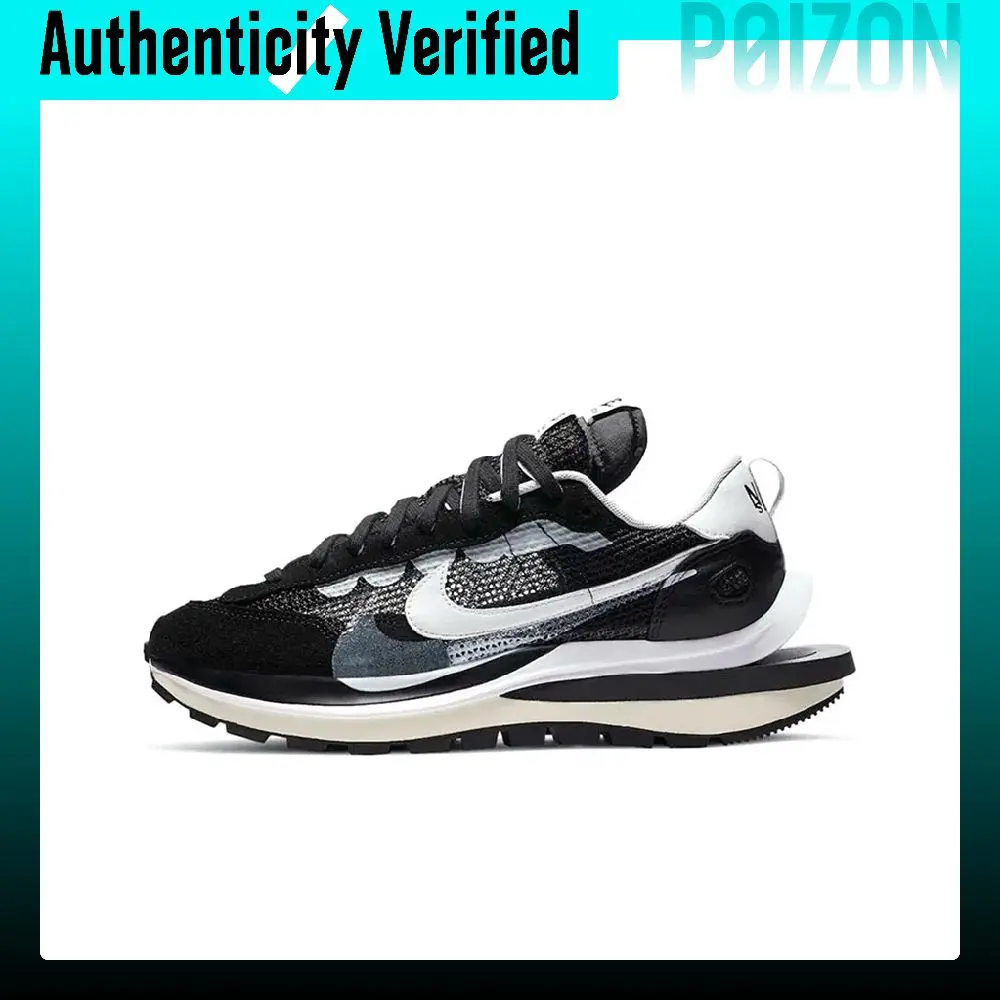 Sacai x Nike VaporWaffle Black And White Cushioning Slip Resistant Abrasion Resistant Coverage Low top CV1363-001