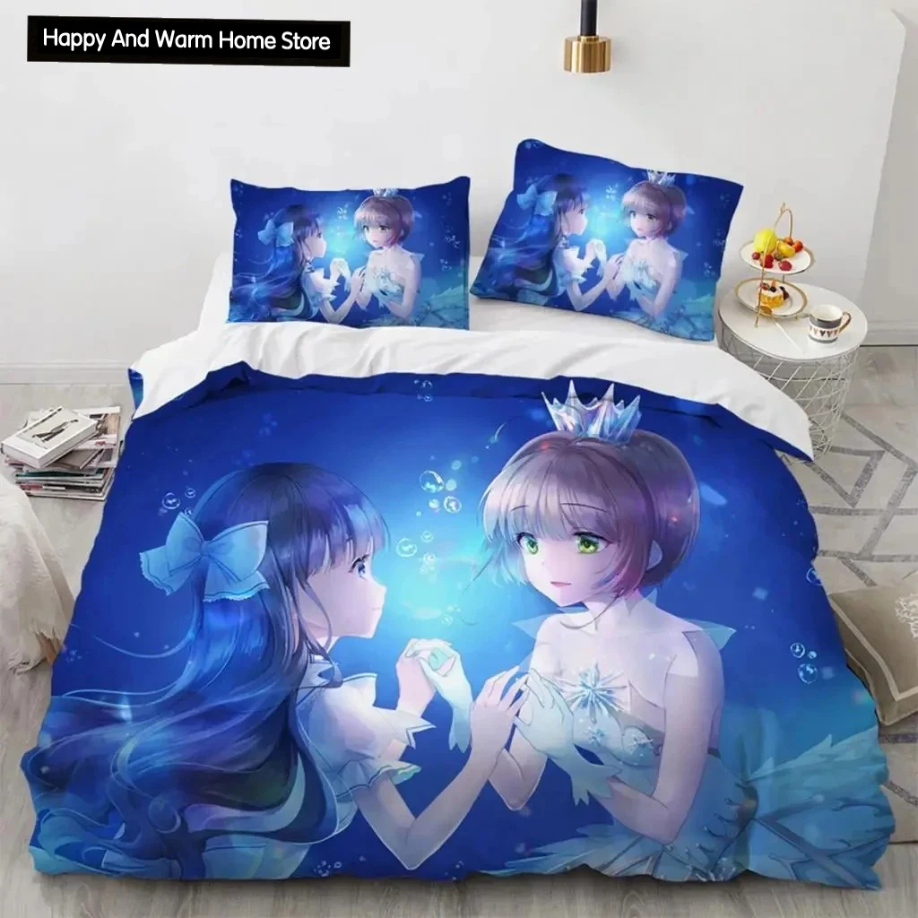 

Комплект постельного белья в стиле аниме Cardcaptor Sakura, пододеяльник, комплект постельного белья, пододеяльник, наволочка, King Queen Twin Size для мальчиков и девочек, взрослых
