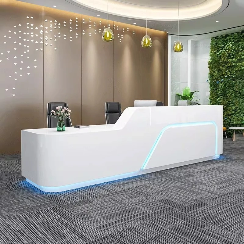 

Modern Luxury Reception Desks Unique Design Minimalist Aesthetic Reception Desks Company Best Mostrador Commercial Furniture