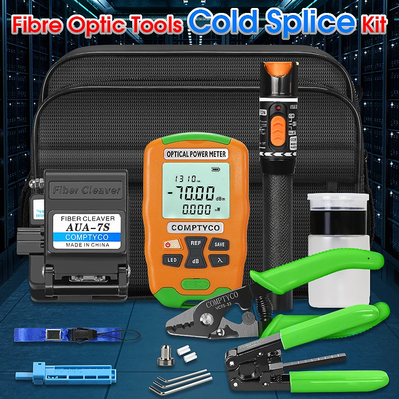 FTTH Fiber Optic Tool Kit -70~+10dBm/-50~+26dBm Mini Fiber Optica Power Meter and 10mW Visual Fault Locator AUA-7S FTTH Tool