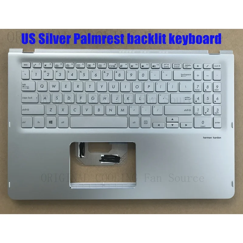R+  FOR US Silver Palmrest backlit keyboard for ASUS Q505UA Q505UAR Q525U Q525UA Q525UAR