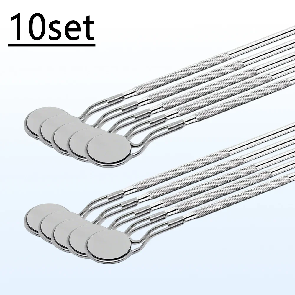 Dental Mouth Mirror Set 5 or 10 Pcs Anti Fog Rhodium Coated Double Sided Reusable for Dentist Oral Exam and Clinical Use.